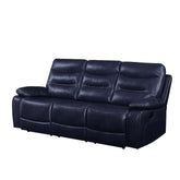 Aashi Navy Leather-Gel Match Sofa Model 55370 By ACME Furniture